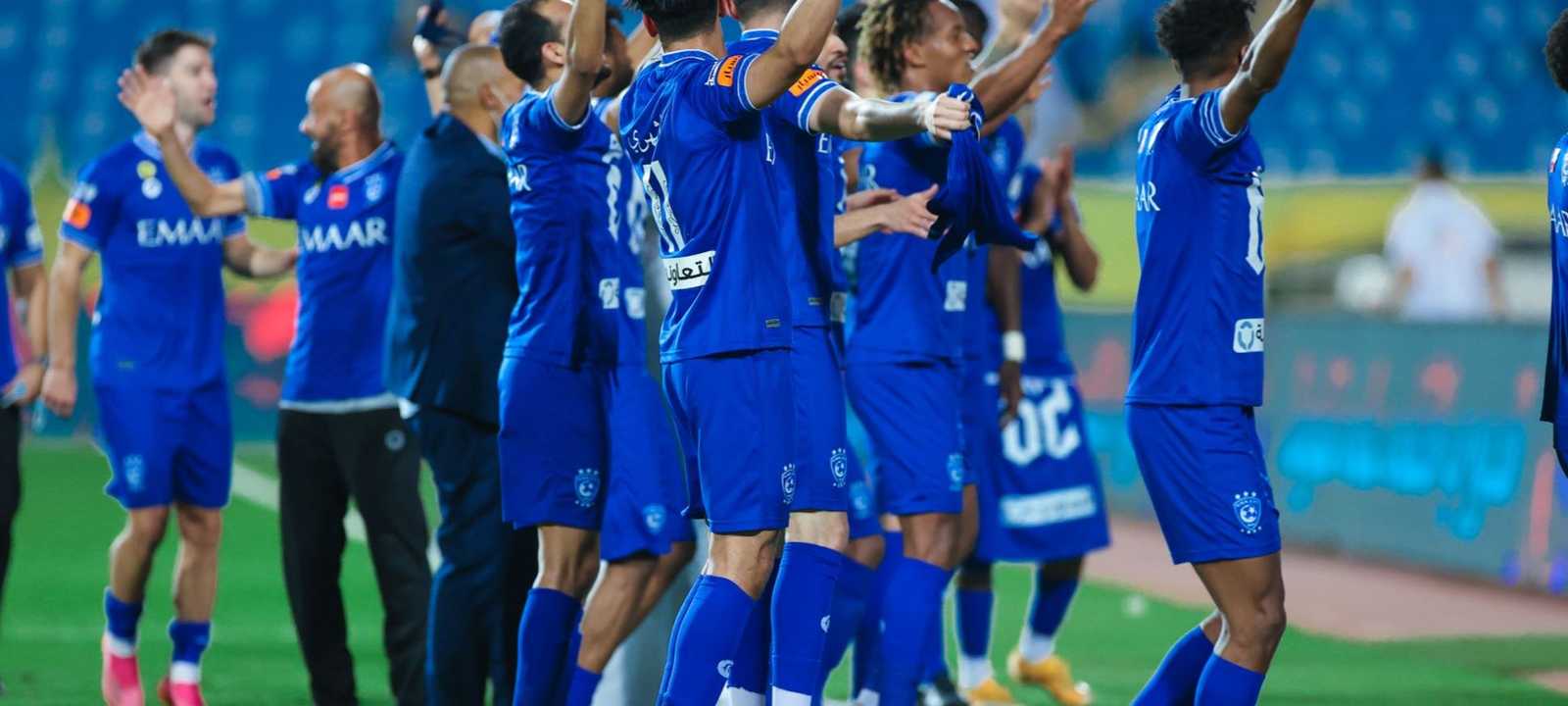 فرحة للاعبي نادي الهلال السعودي