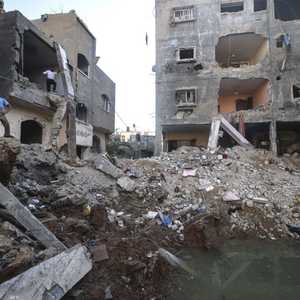 جانب من آثار القصف الإسرائيلي على قطاع غزة.