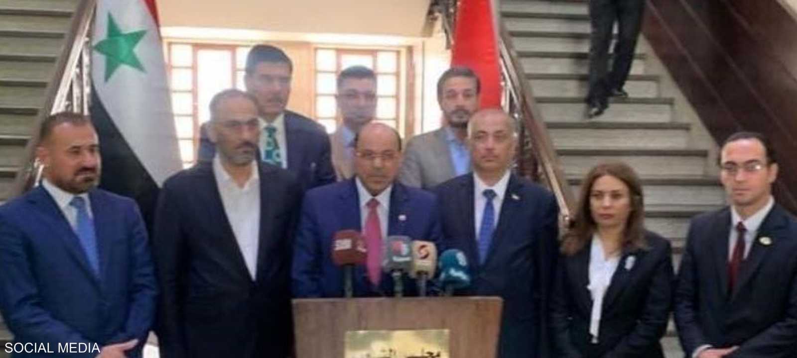 أعضاء الوفد البرلماني العراقي في مؤتمر بالعاصمة دمشق