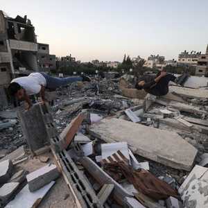 جانب من الدمار الذي خلفته الهجمات الإسرائيلية على غزة.
