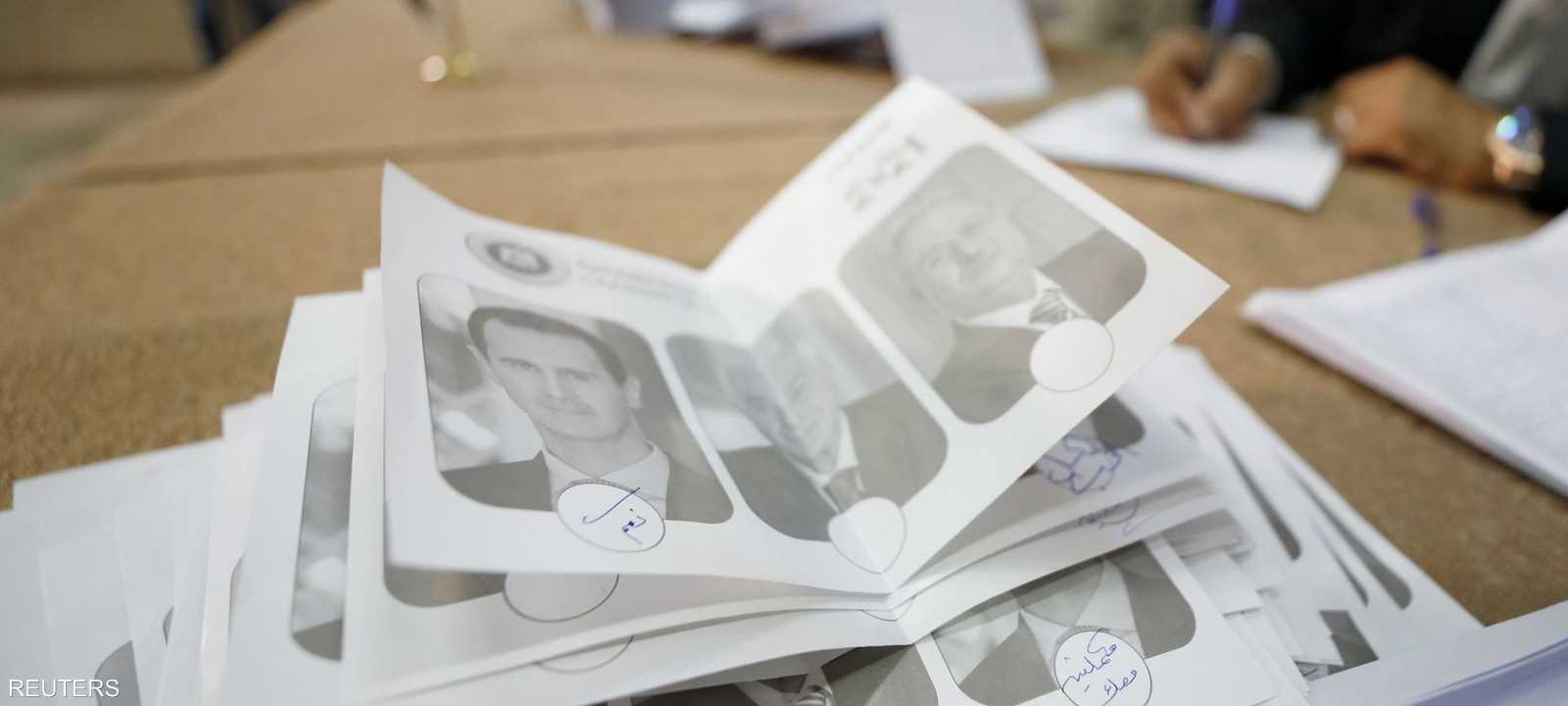 صورة لأوراق الاقتراع في الانتخابات السورية