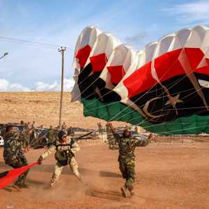 جانب من تدريبات لقوات الصاعقة التابعة للجيش الليبي