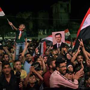 احتفالات في دمشق عقب إعلان فوز بشار الأسد بالرئاسة في سوريا