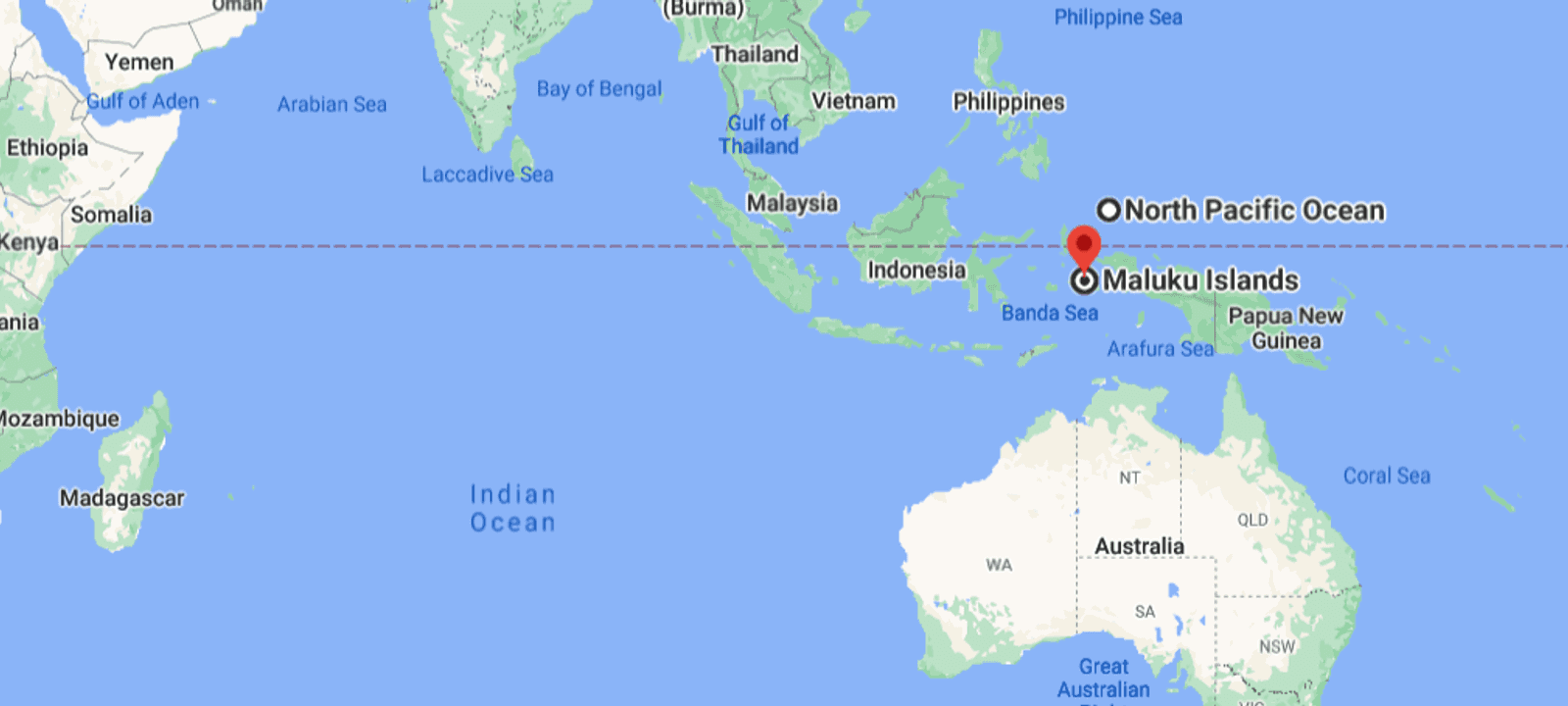 الزلزال وقع في سواحل جزر مالوكو