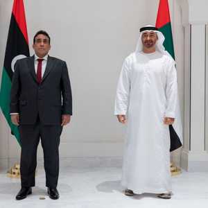 ولي عهد أبوظبي مستقبلا رئيس المجلس الرئاسي الليبي