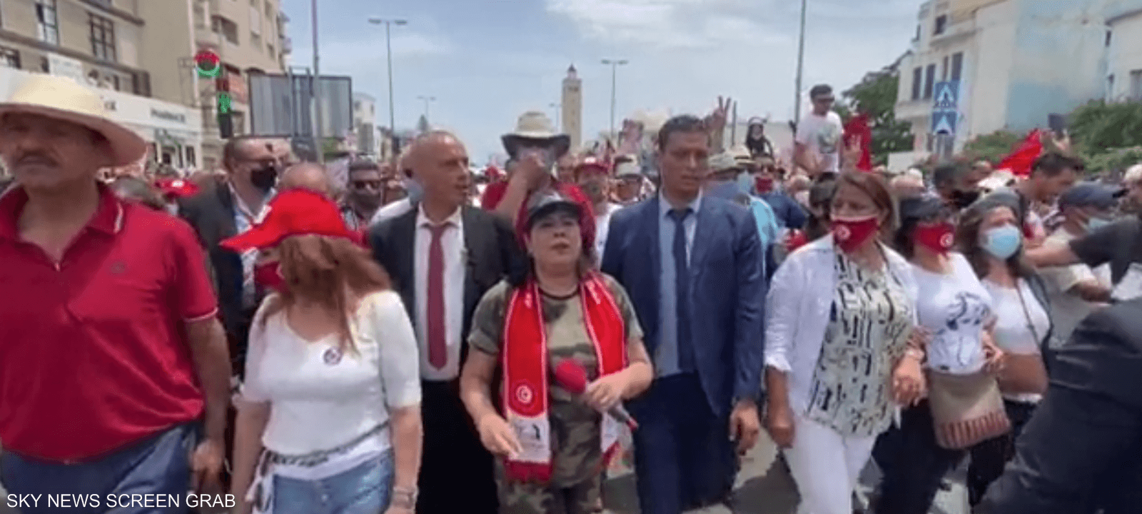 من الاحتجاجات ضد حركة النهضة في تونس