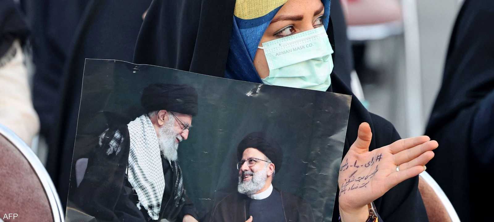 إحدى المناصرات لرئيسي في حملة الانتخابات الإيرانية