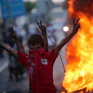 جانب من المظاهرات في الشارع اللبناني.