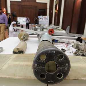 بقايا طائرة حوثية مسيرة دمرها التحالف - أرشيف.