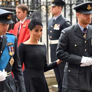 ميغان ماركل تتوسط الأميرين وليام وهاري