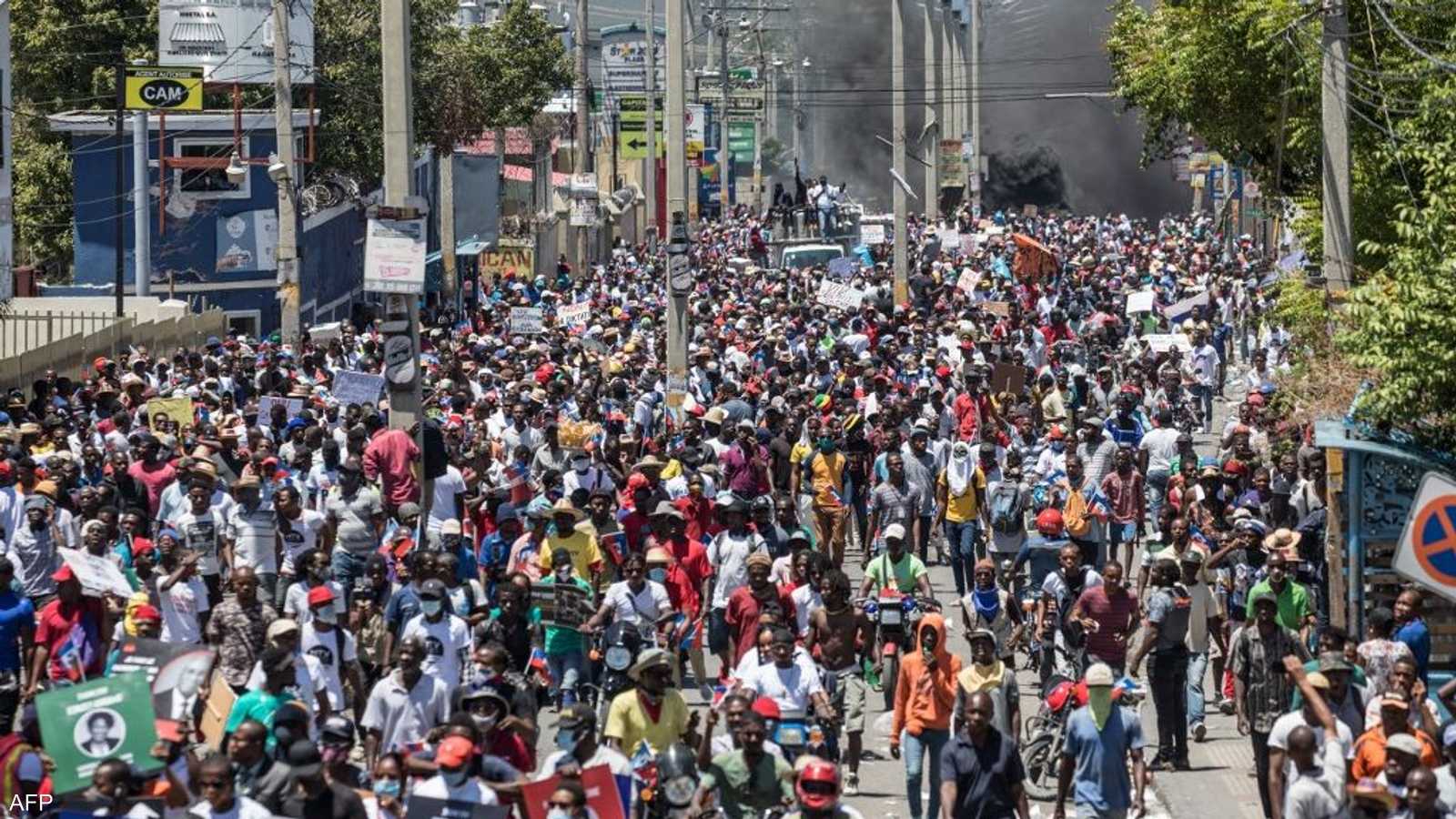 مشهد من الاحتجاجات في هايتي