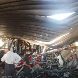 جانب من الدمار الذي خلفه الحريق في المستشفى