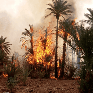 الحرائق تقضي على آلاف الأشجار في زاكورا