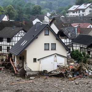 خلفت الفيضانات في ألمانيا دمارا كبيرا