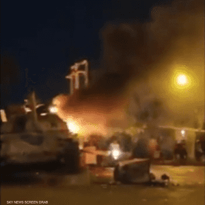 لقطة من فيديو يصور الاحتجاجات في إيران