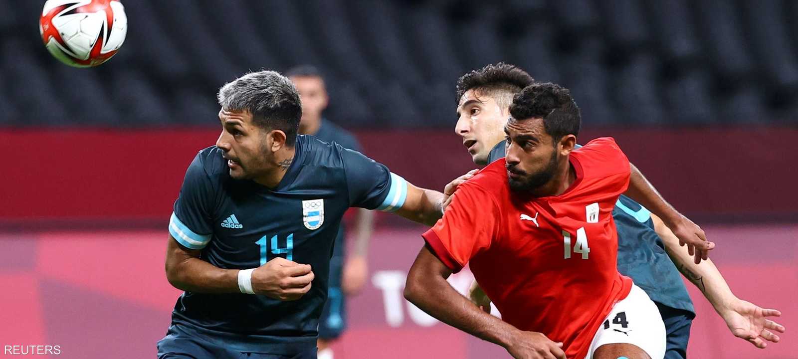 أحمد ياسر خلال مباراة الفراعنة أمام الأرجنتين