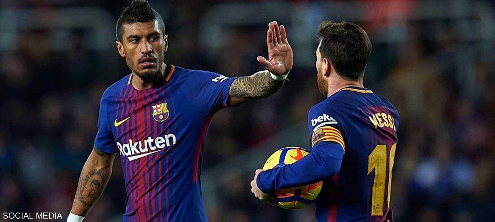 نجم أهلي جدة باولينهو أثناء تواجده ضمن صفوف برشلونة