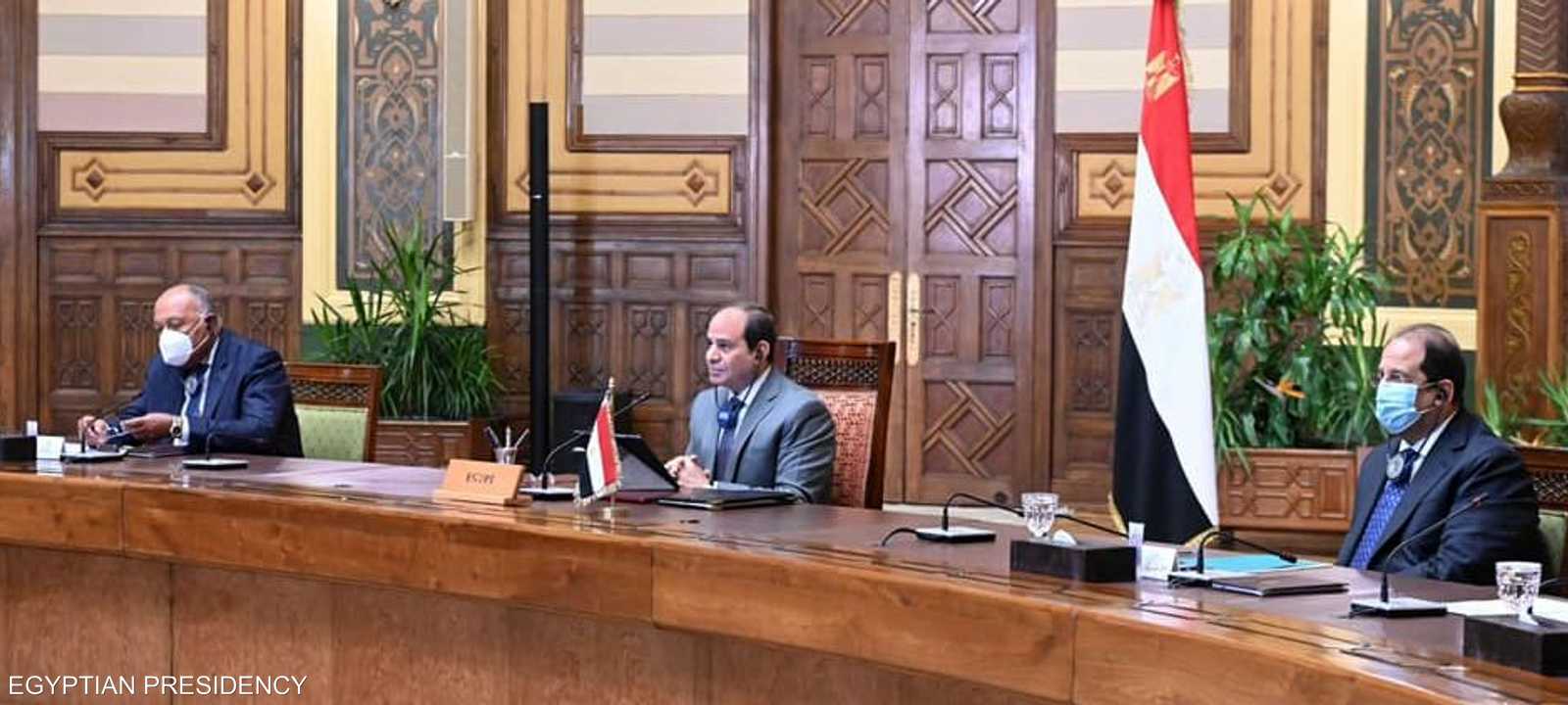 السيسي شارك في المؤتمر عبر الفيديو