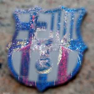 صورة ميسي مرسومة على علم برشلونة