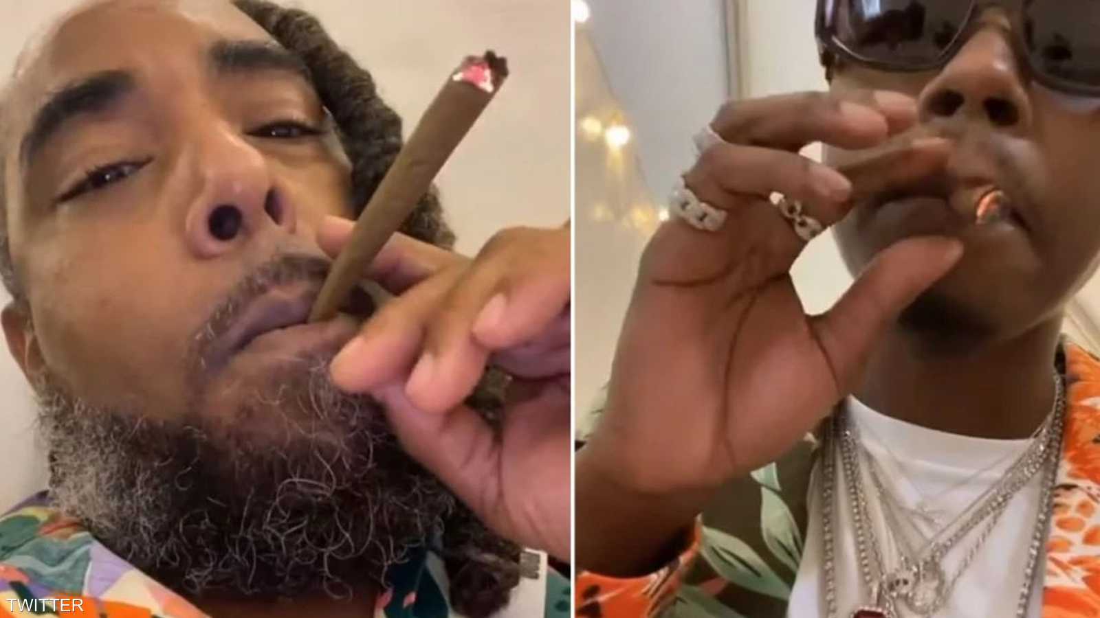 صور مغني الحفلة وهو يدخن الحشيش مع مديره