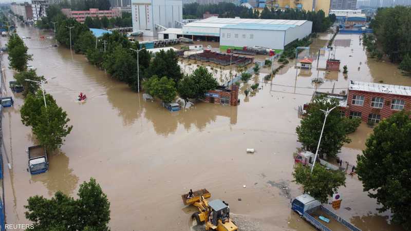 الصين فيضانات شاهد ..