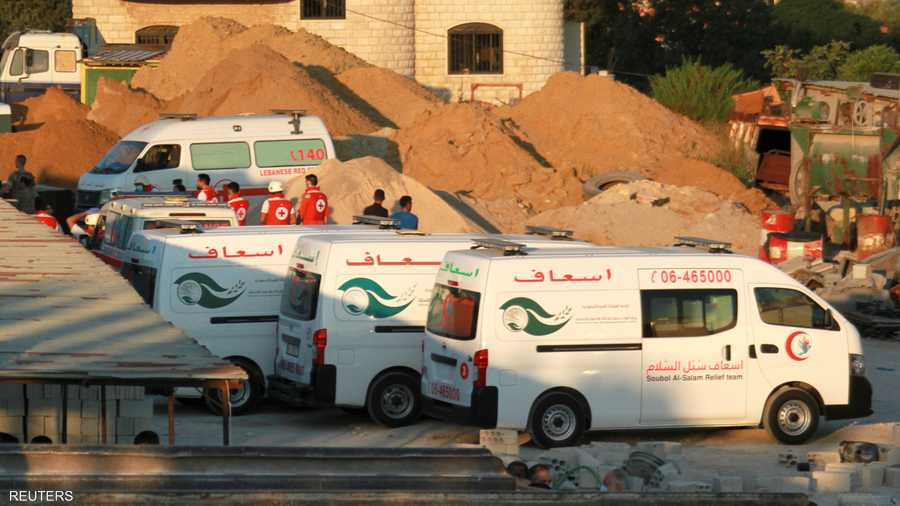 سيارات الإسعاف في موقع انفجار الصهريج في عكار