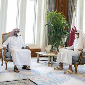 أمير قطر يستقبل وفدا برئاسة الشيخ طحنون بن زايد