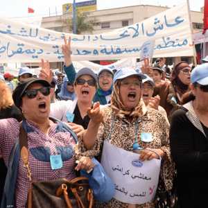 تظاهرة نقابية سابقة في مدينة الدار البيضاء