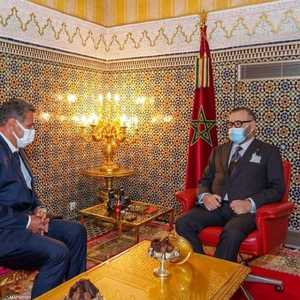 الملك محمد السادس خلال استقباله أخنوش