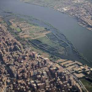 صورة جوية للنيل عند حلوان