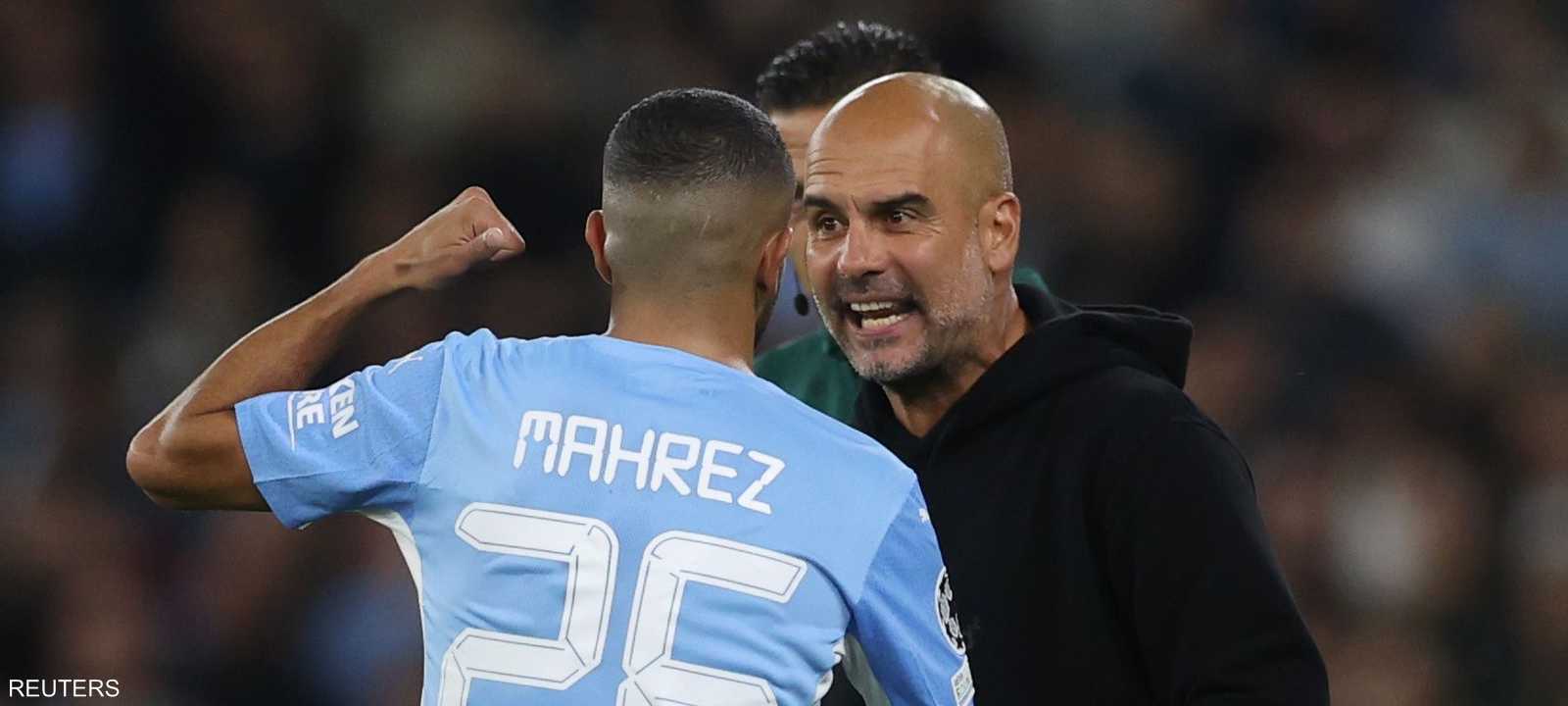 غوارديولا ومحرز خلال نقاش حاد