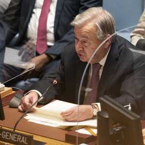 غوتيريش خلال اجتماع الأمم المتحدة