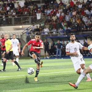 جانب من المباراة بين مصر وليبيا.