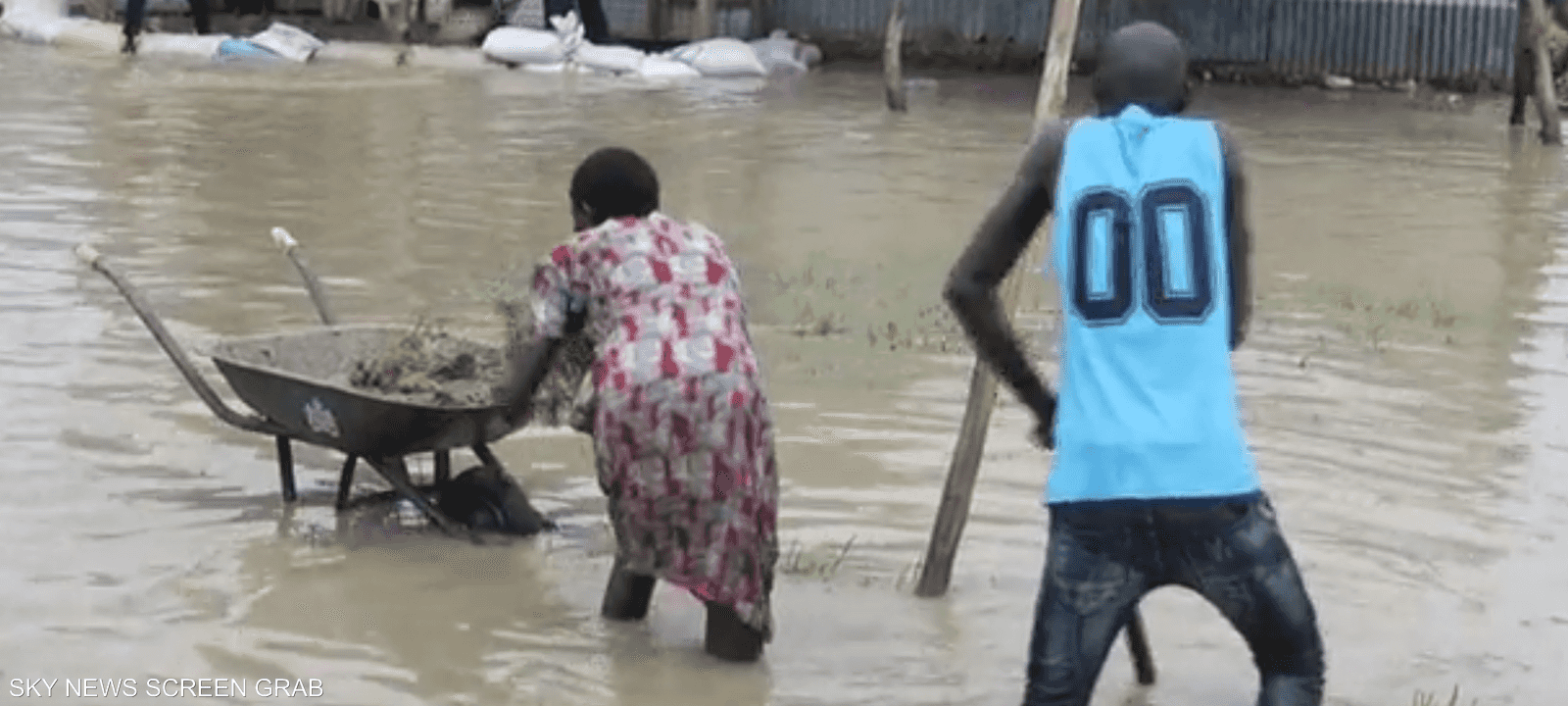 لقطة من فيديو للفيضانات بجنوب السودان