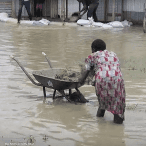 لقطة من فيديو للفيضانات بجنوب السودان