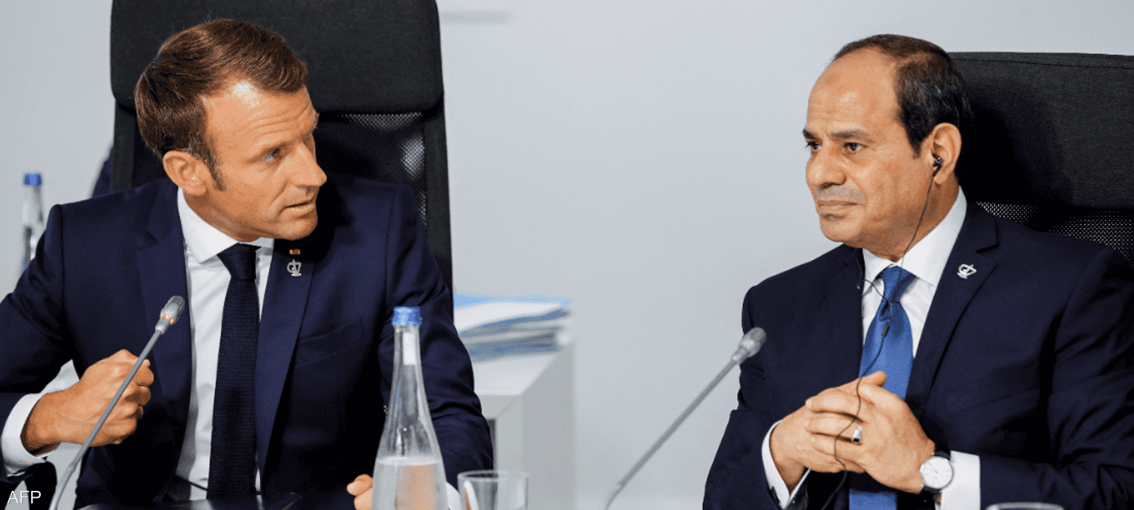 الرئيسان المصري عبد الفتاح السيسي والفرنسي إيمانويل ماكرون