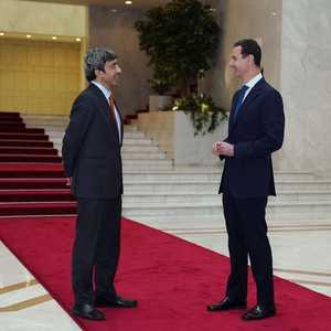 صورة للقاء الأسد وعبد الله بن زايد نشرتها الرئاسة السورية