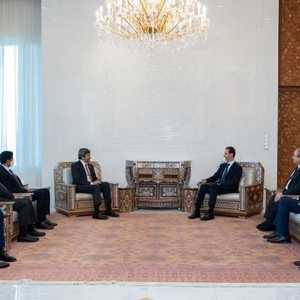 الرئيس السوري يستقبل وزير الخارجية الإماراتي