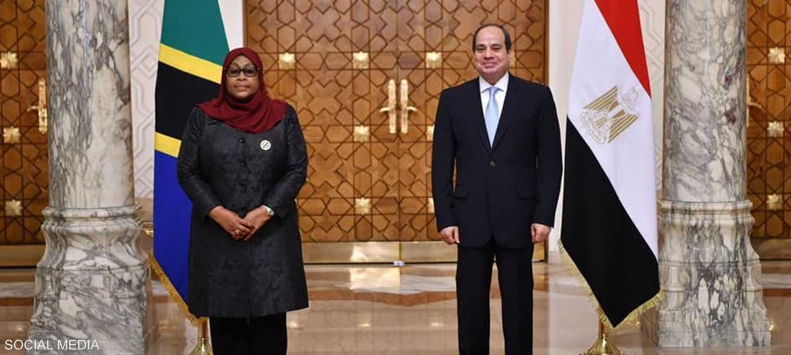 الرئيس المصري ونظيرته التنزانية