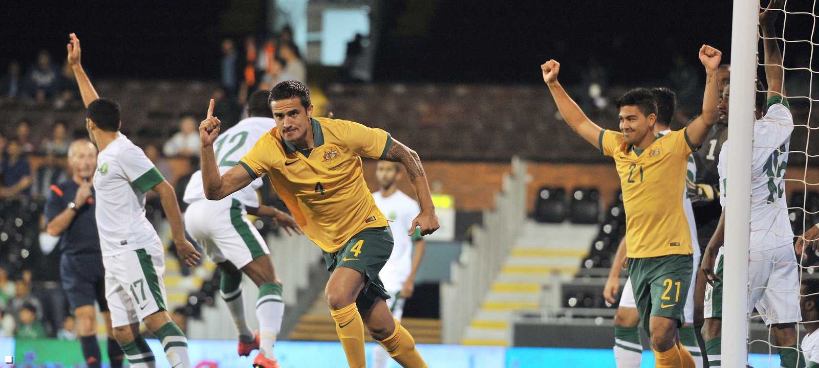أرشيفية لمباراة سابقة بين المنتخب السعودي والأسترالي