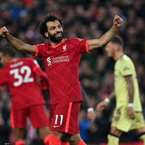 فرحة محمد صلاح بعد تسجيله الهدف