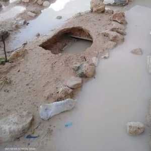 الأمطار تغمر مقبرة في غوط رباح بمرسى مطروح