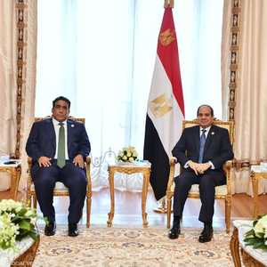 لقاء الرئيس المصري مع رئيس المجلس الرئاسي الليبي