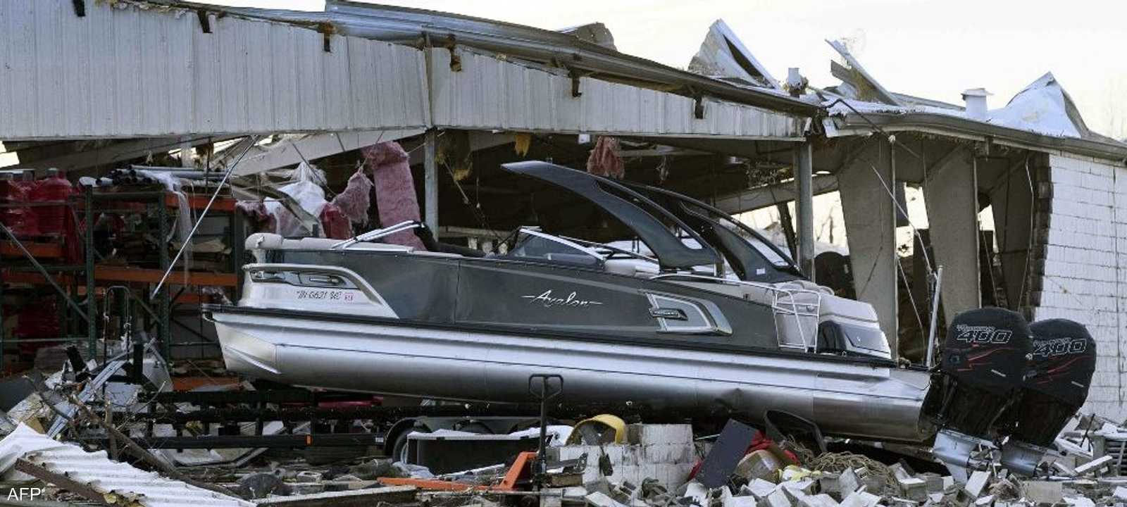 جانب من آثار الأعاصير التي ضربت عددا من ولايات أميركية.