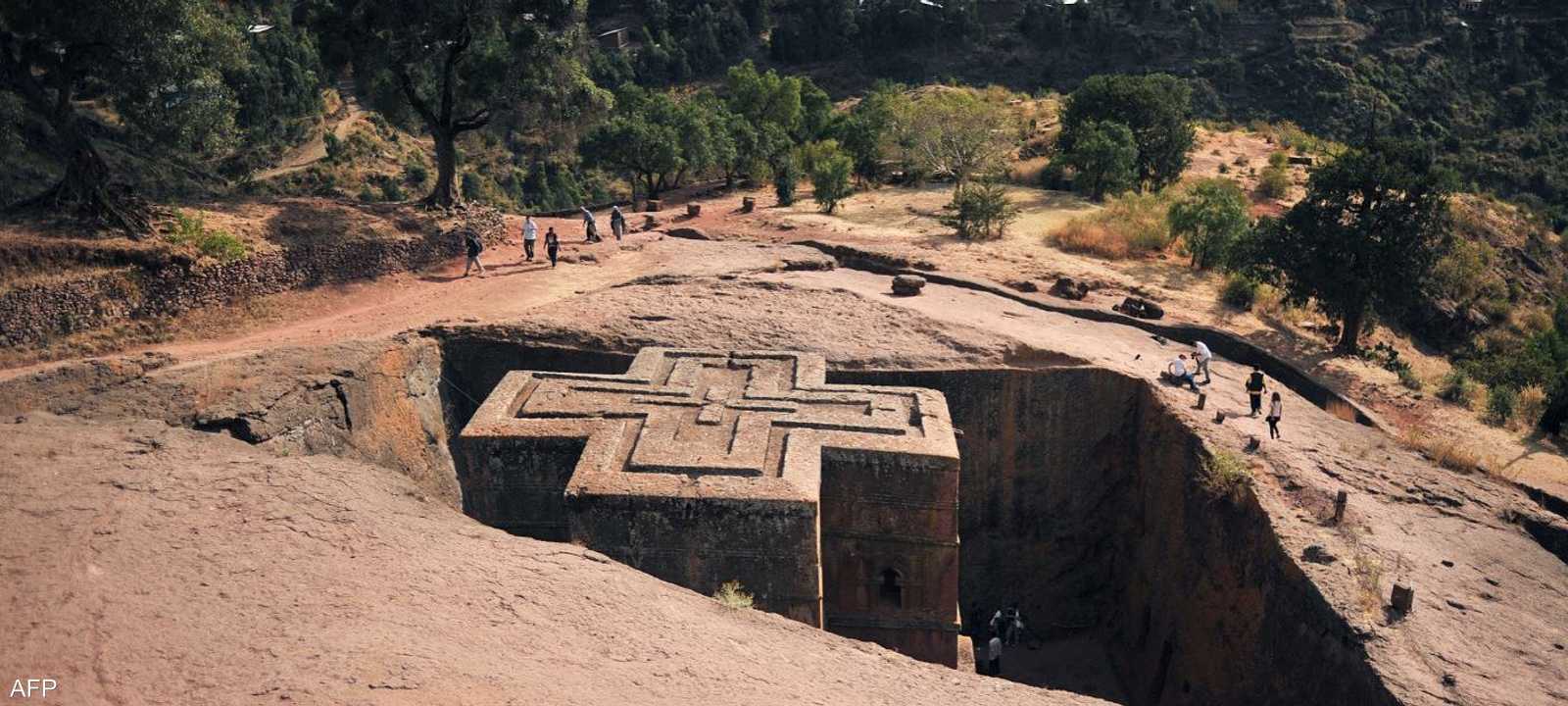 جانب من بلدة لاليبيلا الأثرية في إثيوبيا