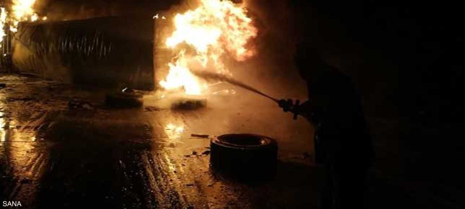 ساحة الحاويات في الميناء التجاري في اللاذقية