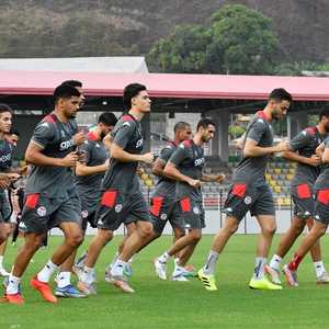لاعبو منتخب تونس خلال حصة تدريبية أمس الأربعاء.