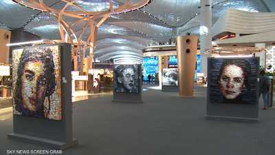 فنانة تركية تحوّل نفايات مطار إسطنبول إلى لوحات فنية
