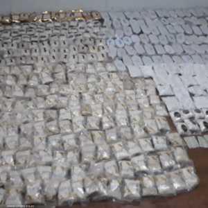 جانب من المخدرات التي ضبطها الجيش الأردني.