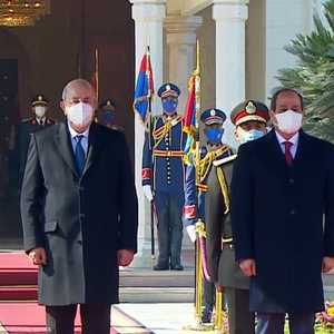 الرئيس المصري السيسي مرفوقا بنظيره الجزائري تبون